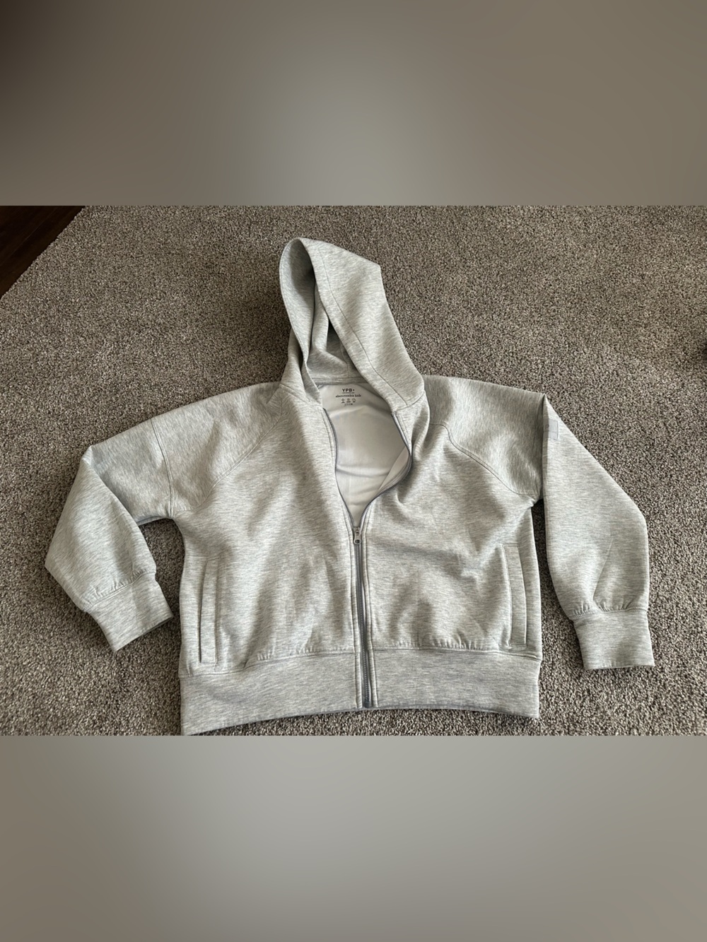 abercrombie kids Light Gray Full-Zip Hoodie